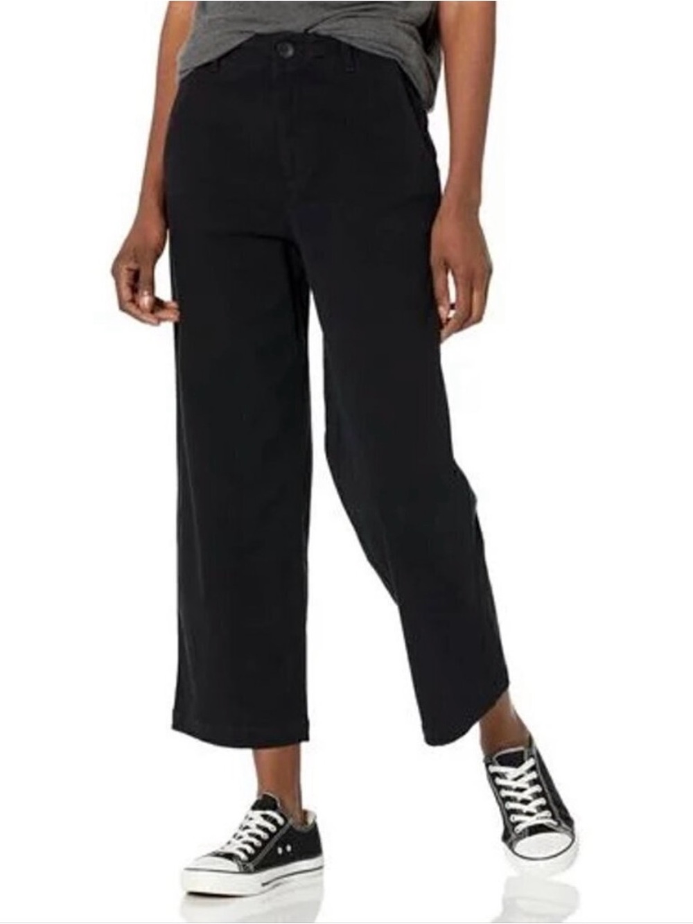 Monrow Black Cropped Chino Pant, Size Medium